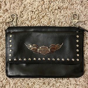 Harley Davidson ladies leather clip hip pouch